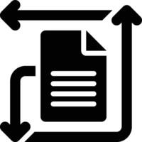 Data Processing, Data Manipulation, Data Transformation Glyph Solid Icon vector