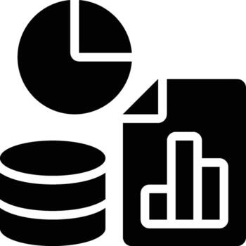Data Analysis, Data Analytics, Big Data Glyph Solid Icon vector