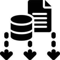 Data Extraction, Data, Downloading Glyph Solid Icon vector