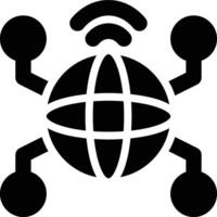 Internet of Things, Global Network, Internet Glyph Solid Icon vector