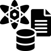 Data Science, Database, Big Data Glyph Solid Icon vector