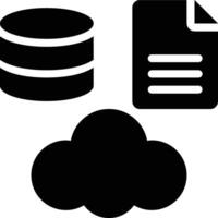 Cloud Storage, Cloud, Data Storage Glyph Solid Icon vector