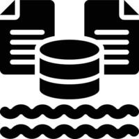 Data Lake, Data Source, Data Repository Glyph Solid Icon vector