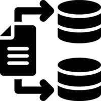 Data Migration, Data Transfer, Data Load Glyph Solid Icon vector