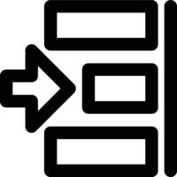 Right Alignment, Align Right, Horizontal Alignment Outline Icon vector