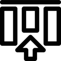 Top Alignment, Align Top, Vertical Alignment Outline Icon vector