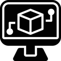 Digital Modelling, 3D Modelling, 3D Design Glyph Solid Icon vector