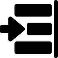 Right Alignment, Align Right, Horizontal Alignment Glyph Solid Icon vector