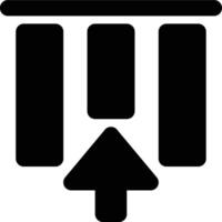 Top Alignment, Align Top, Vertical Alignment Glyph Solid Icon vector