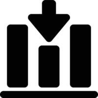 Bottom Alignment, Align Bottom, Vertical Alignment Glyph Solid Icon vector