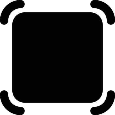 Rounded Corner, Rounded, Square Glyph Solid Icon