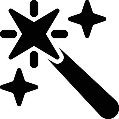 Magic Wand, Magic Stick, Magic Tool Glyph Solid Icon