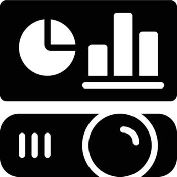 presentación, visualización, proyector glifo sólido icono vector