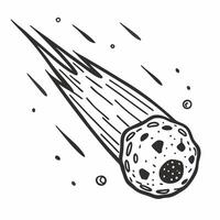 Hand Drawn Meteor Illustration Dynamic Space Rock Falling in Sketch Style vector