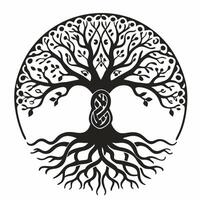 Intricate Celtic Tree of Life with Roots and Branches vector