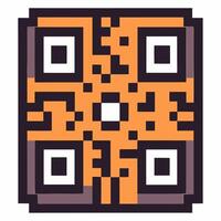 Colorful QR Code with Abstract Geometric Design in Orange and Black vector