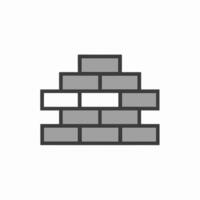 Simple Brick Wall Icon Minimalist Grey Building Block Symbol for Construction and Architecture vector