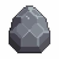 Isometric Pixel Art Gray Stone Egg Illustration for Gaming and Digital Art vector