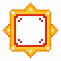 Retro Pixel Sunburst Design Vibrant Geometric Digital Art in Yellow and Red vector
