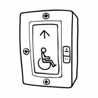Hand drawn Accessibility Elevator Button with Wheelchair Symbol Illustration vector