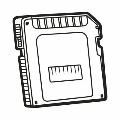 Illustration of a Memory Card with Outline Design Style