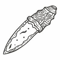 Hand Drawn Decorative Dagger Illustration with Ornamental Patterns vector