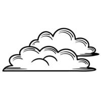 minimalist black and white cloud illustration, simple line art design vector