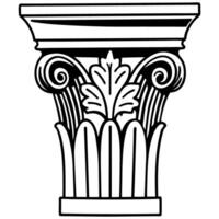 intricate corinthian column capital design with leaf motif and scrolls in classic architecture vector
