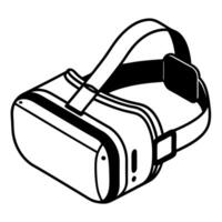 monochrome virtual reality headset illustration modern vr device technology for immersive digital gaming experience vector