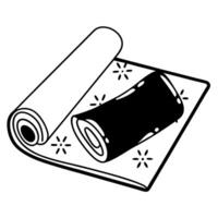 roll of fabric icon with floral pattern textile illustration for design concepts and sewing materials vector