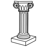 classical ionic column, architectural design accent greek and roman element, historic structure vector