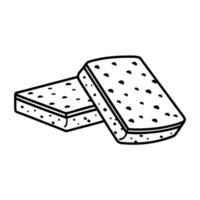 Classic ice cream sandwich sketch in simple line art vector