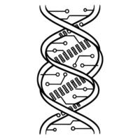 dna circuitry futuristic technology and biotechnology integration concept vector
