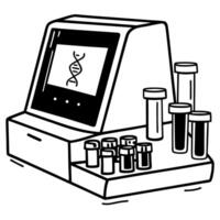 Laboratory dna sequencer machine with test tubes for genetic analysis and research vector