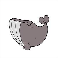 A cartoon whale with a smile on its face drawing video