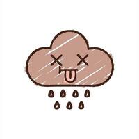 A cartoon cloud with rain drops on it drawing video