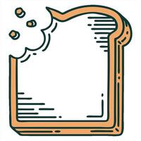 piece of toast with a piece of bread on it illustration line drawing video