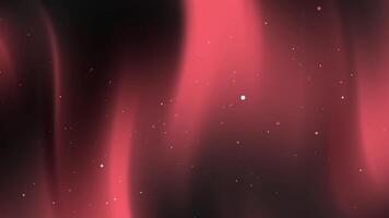 Abstract Red and Black Aurora Borealis Inspired Digital Art. Cosmic Nebula Swirls and Glowing Particles video