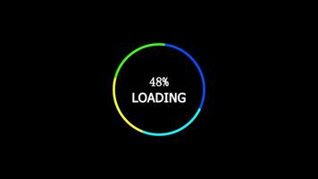 Gradient color circle loading bar. video