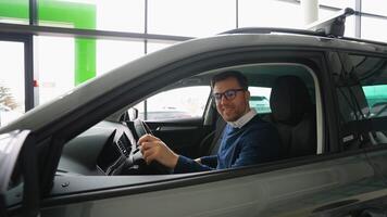 Happy Man Excited About His New Car Purchase video