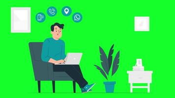 How to Utilize Online Communication Services, Animated Guide On Green Screen video