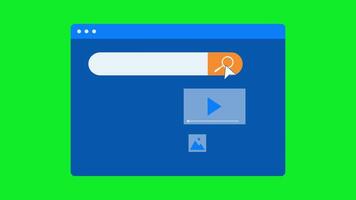 Mouse clicks on player play button. Social media user interface player. Click and play On Green Screen video