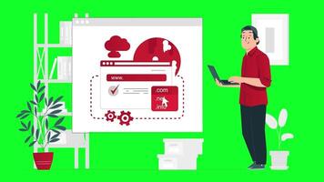 conectados domínio comprar, comprando domínio e hospedagem conectados em verde tela video