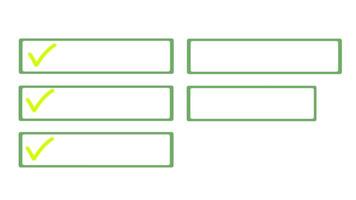 Six square intro title box chart, powerpoint presentation template with checklist or tick video