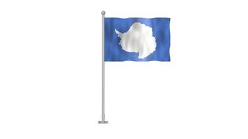 Antarctica Flag Waving with Transparent Background video