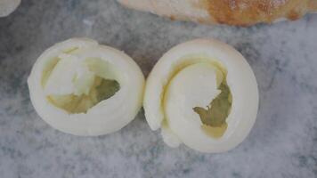 slice of butter and bread served on a plate video