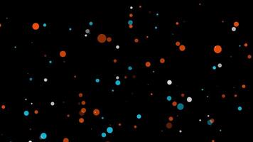 Loop white orange blue bokeh particles flow up background video