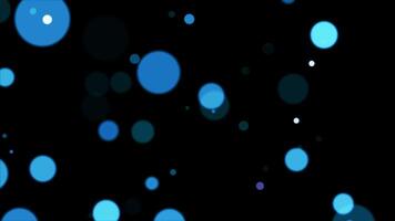 Blue bokeh particles animation for screen project overlay video