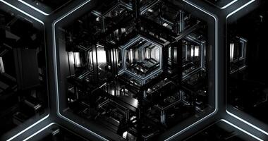 Travelling through a futuristic tunnel - loop video