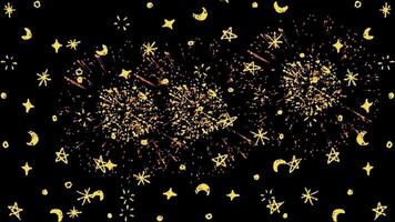 Colorful confetti falling randomly. Abstract dark background with explosion particles. used for greeting card, carnival, holiday, celebration video
